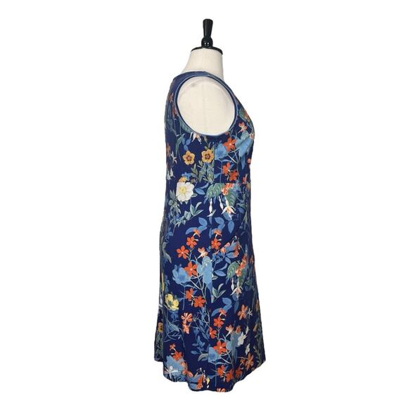 Lands’ End Dress Ponte Knit Sheath Pockets Blue Yellow Floral Women’s Size 16W - Picture 4 of 11
